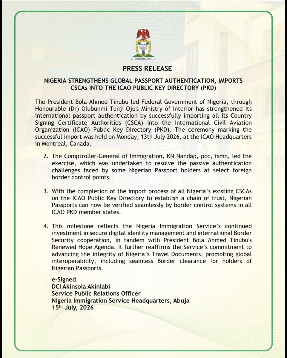 Nigeria Immigration Service tweet media