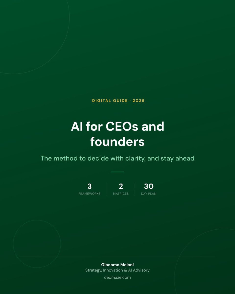 ceomazex's tweet photo. Every company has AI pilots. Almost none has AI advantage.

The difference is not the tool. It's knowing which processes are ready, how much autonomy to give the system, and what to measure. I condensed years of advisory work into an ebook on this. 
https://t.co/c3XcOj1xBn https://t.co/OfYnPjFCC5