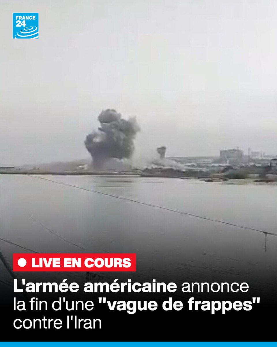 France24_fr's tweet photo. 🇺🇸 L'#armée américaine a annoncé mercredi la fin d'une "vague de frappes" de 90 minutes contre des cibles militaires sur l'île iranienne de Grande Tunb, à l'entrée du détroit d'#Ormuz.

🗣️ "Les frappes ont encore réduit la capacité de l'#Iran à attaquer les #navires commerciaux dans le détroit d'Ormuz", a déclaré le Commandement américain pour le #MoyenOrient (Centcom) dans un communiqué.

️➡️https://t.co/5xIDWl3dLq