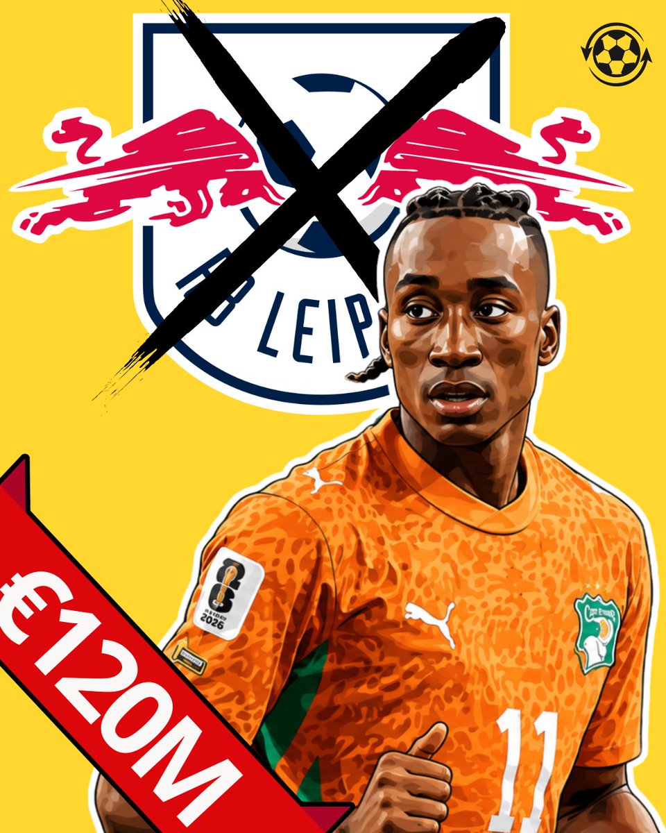 DeadlineDayLive's tweet photo. 🚨 Yan Diomande has approved potential moves to Liverpool, PSG, Manchester City and Manchester United.

Liverpool have already seen an €80M offer plus €20M in add-ons rejected by RB Leipzig.

Leipzig want at least €120M and are pushing to extend the 19-year-old's contract instead.

(Source: @SPORTBILD)