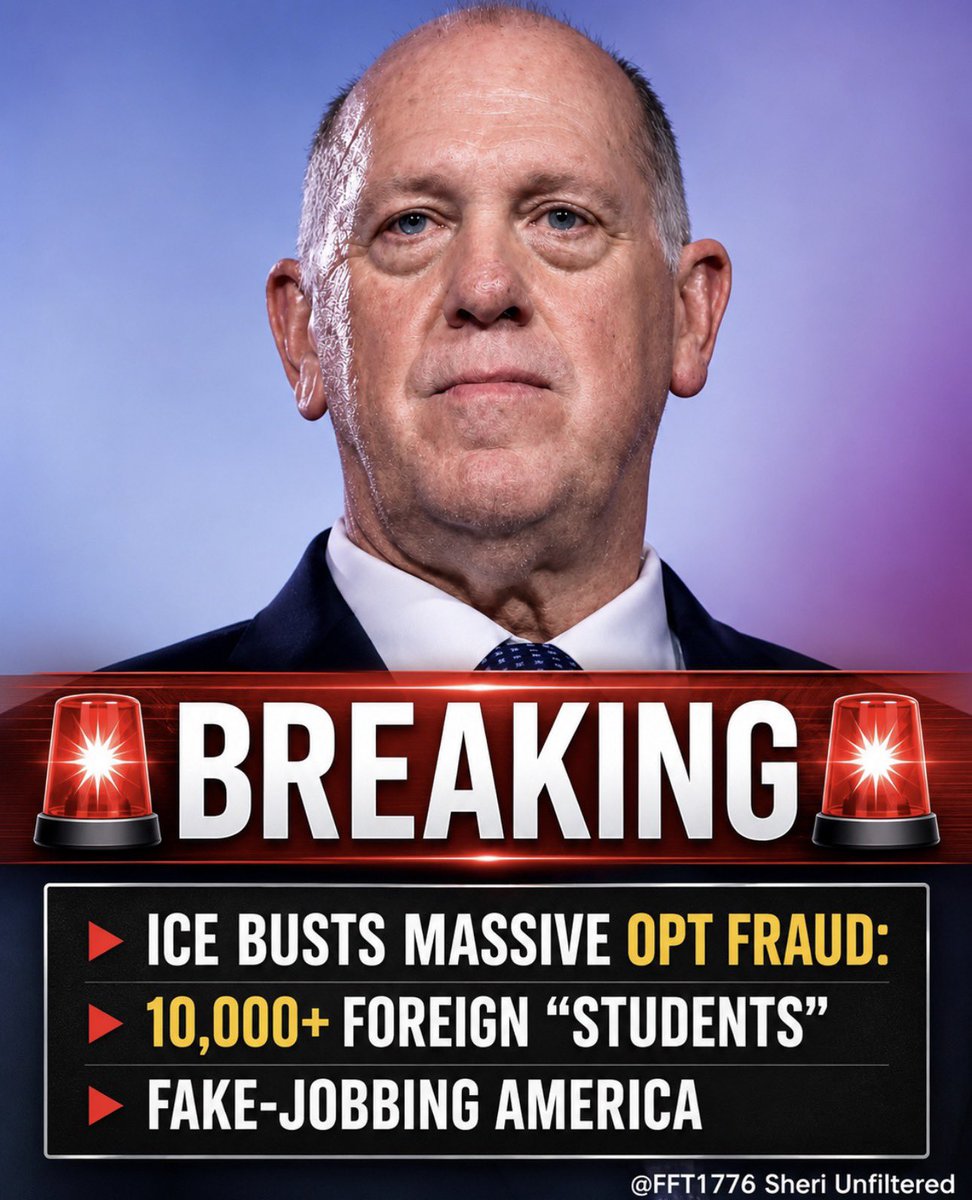 FFT1776's tweet photo. 🚨ICE Busts Massive OPT Fraud: ▸10,000+ Foreign Students Fake-Jobbing America.

Empty buildings. Locked doors. Hundreds of “students” sharing fake addresses. Ghost employers funneling money overseas.

HSI raids in VA, TX, GA, IL, NY, NJ, NC, and FL uncovered phantom workers, offshore operations in India and coordinated schemes exploiting the OPT system.

Organized, deliberate fraud!