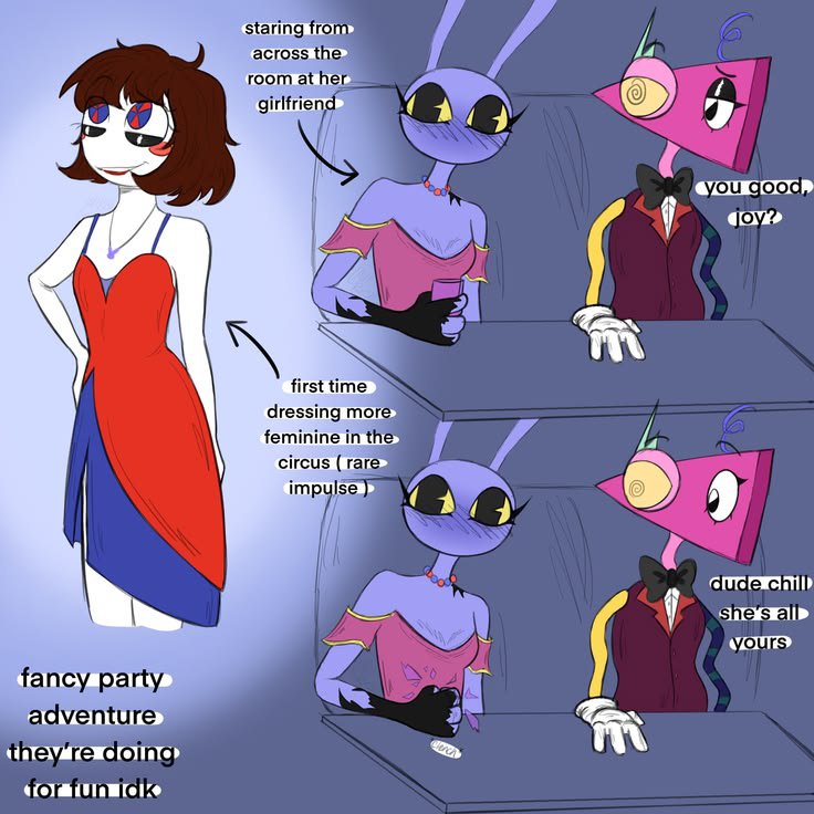 Itx_Jester's tweet photo. OMG she's completely mesmerized and its the cutest thing ever🫠
Art made by @ragsnribbins 
#Theamazingdigitalcircusfanart #Pomnijax #Funnybunny #TADC https://t.co/pjbH7nQfRv