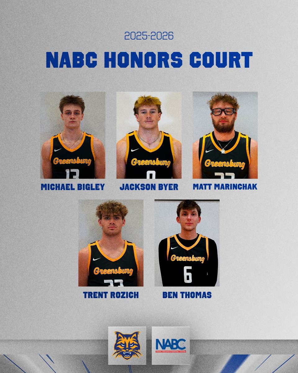UPGbasketball's tweet photo. Excellence on and off the court! 🏀📚

Congratulations to Bigs, Jackson, Matt, Trent and Ben on being named to the 2025-26 NABC Honors Court.

#BobcatPride https://t.co/uF2aZjnxqf