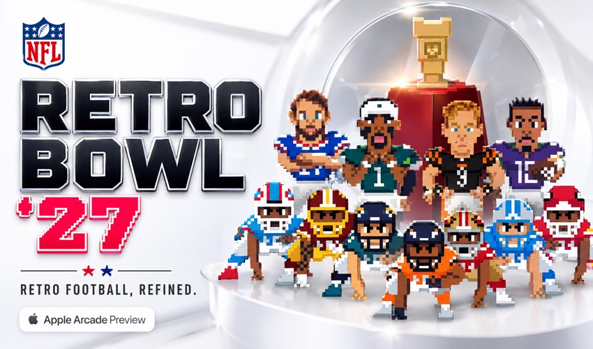 AmigamagazineGA's tweet photo. NFL Retro Bowl ’27 brings retro football, real NFL teams and a tougher Gauntlet Mode to Apple Arcade. Fast matches, smart roster choices and real risk make this more than a seasonal update. #NFL27 #RetroGaming #IndieGames https://t.co/R9L23TsS47 https://t.co/WlQGKbgKC8