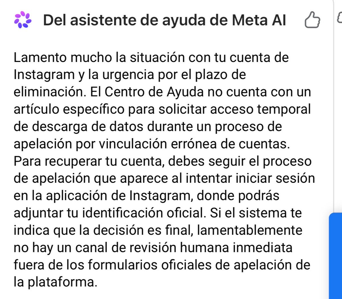 Dominic0104's tweet photo. @InstagramComms @Meta @INAI_mx @PROFECO Su propia IA me confirma que NO hay forma de descargar mis datos antes de que BORREN mi cuenta @_dmwst__21 el 18/07/26. Ban por "asociación" sin pruebas. Soy +18 con INE. Esto es ILEGAL en México. ¿Van a esperar demanda? #MetaMexico https://t.co/0TM2nAni57