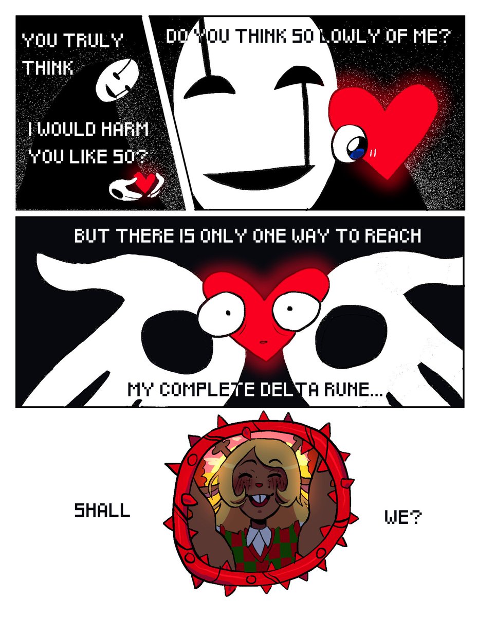pareinn's tweet photo. sometimes I contemplate the ending of deltarune, even if I believe it’s unrealistic
#deltarune #utdr https://t.co/j776Xpb6uS