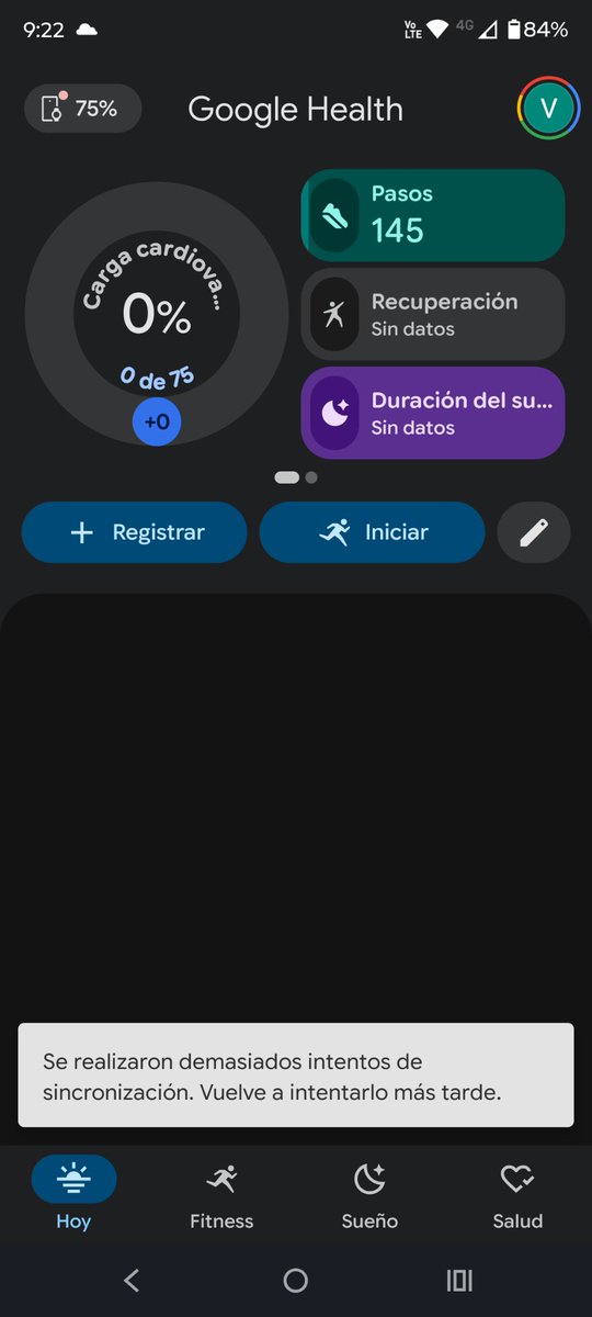SVictor00's tweet photo. no sirve la app, arreglenla 

no me deja sincronizar 

@googlehealth https://t.co/hXrTk7QWTm