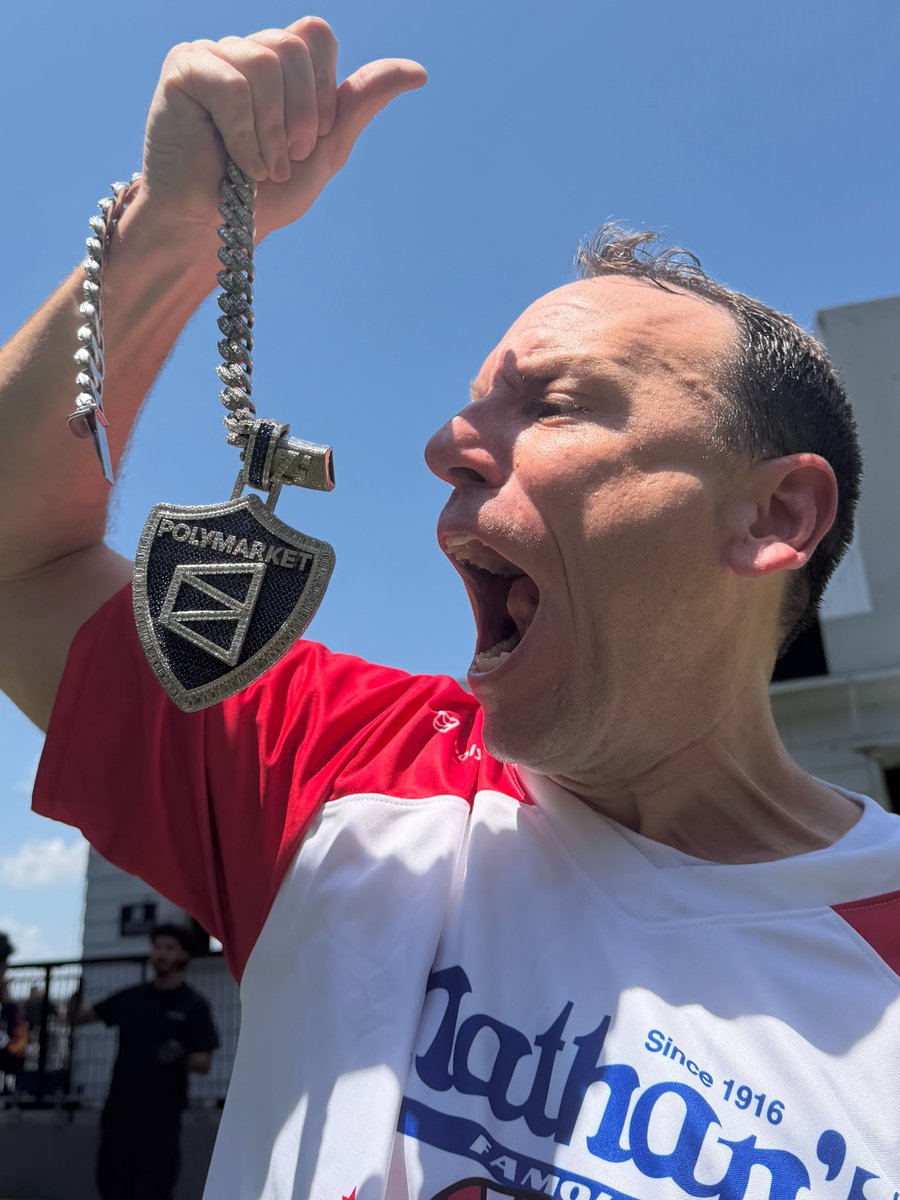joeyjaws's tweet photo. Already hungry thinking about next year 🌭🏆 #PolymarketPartner https://t.co/vFjH4oA19a