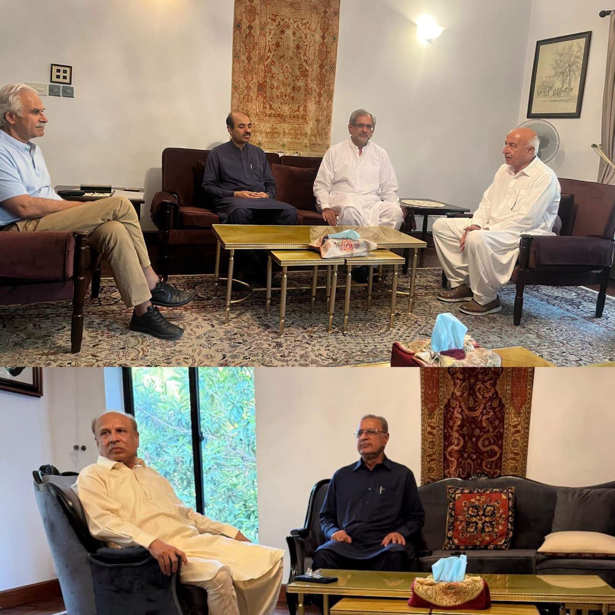 JanBulediNP's tweet photo. NP @NationalParty_ President , @DrMalikBalochNP , met with former Prime Minister @SKhaqanAbbasi 
The meeting focused on the national political situation, particularly Balochistan. The leaders expressed serious concern over the province’s deteriorating conditions https://t.co/NYpGnfMFE5
