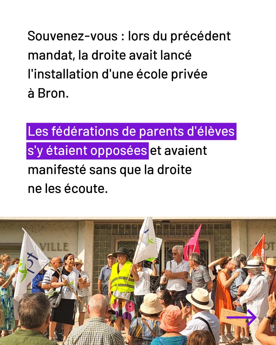 LFIBRON's tweet photo. Malgré l'opposition des fédérations de parents d'élèves lors de son annonce, le projet continue avec la cession d'une nouvelle partie du terrain communal.

Aline Conchonnet a pointé le séparatisme scolaire inacceptable que met pourtant en place l'école privée. https://t.co/JuV1VFGV9V