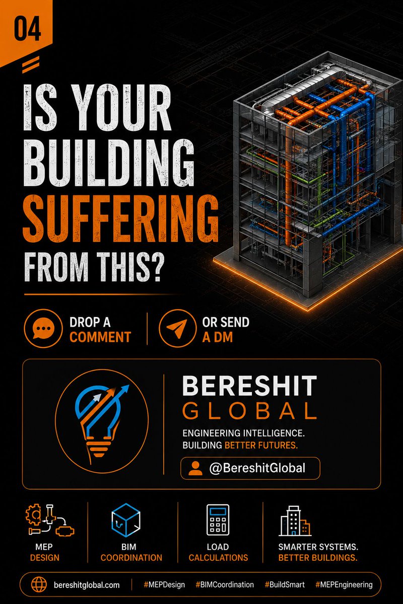 BereshitGlobal's tweet photo. 3 MEP failures that are quietly draining buildings of money β and how to avoid them.
#MEPEngineering #BuildingServices #ElectricalEngineering #ConstructionNigeria #PlumbingDesign #HVAC https://t.co/V5QgL47vcg