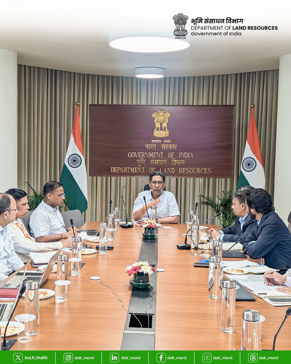 DoLR_MoRD's tweet photo. Exploring the convergence of Digital Public Infrastructure for Land and Credit
Today,  Secretary, Department of Land Resources (DOLR),  Shri Narendra Bhooshan had an engaging interaction with Mr. Sahil Kini, CEO, RBI Innovation Hub (RBIH), and Shri Abhishek Poddar, Chief Product Officer, Shri Arun Seethamraju, VP and Ms. Aditi Dubey, RBI Assistant General Manager– Solutioning & Partnerships, in presence of JS (LR) Shri Parikipandla Narahari, Shri Shyam Kumar (Director, LR) and Shri Amit Kumar Singh (Director, LR) to explore the synergies between  DOLR's initiatives and the Unified Lending Interface (ULI). The discussion focused on how trusted, interoperable digital land records can become a key enabler of frictionless, consent-based credit delivery, particularly for farmers and rural citizens. 
As India builds the next generation of Digital Public Infrastructure, the convergence of DILRMP / Bharat Land Stack with ULI offers the potential to:
* Enable secure, standardized access to authenticated land records.
* Accelerate digital Kisan Credit Card (KCC) and other agricultural lending.
* Reduce transaction costs and turnaround time for borrowers.
* Strengthen risk management through features such as mortgage information and flag marking to prevent multiple financing.
* Expand financial inclusion by making land a trusted digital asset for access to credit.
The interaction also highlighted the importance of common data standards, API interoperability, wider adoption of ULPIN (Bhu-Aadhaar), and closer collaboration between the land governance and financial ecosystems to unlock the full value of India’s Digital Public Infrastructure. 
The Department of Land Resources looks forward to continued collaboration with RBI Innovation Hub and all stakeholders in building a secure, interoperable, and citizen-centric digital ecosystem that transforms both land governance and access to formal credit.

@ChouhanShivraj @kamleshpassi67 @PemmasaniOnX @nbhooshan @pnarahari   @PIB_MoRD @sahilkini 

#DigitalPublicInfrastructure #BharatLandStack #DILRMP #ULI #DigitalLandRecords #FinancialInclusion #GovTech #LandGovernance #DigitalIndia #Agriculture #Innovation