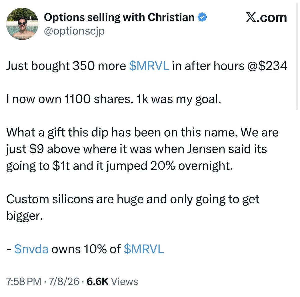 sethjaugust's tweet photo. @optionscjp $MRVL “gift dip at $234” has turned into a dump truck disaster! And this cockroach takes zero accountability. Now he’s “a long term holder” more like long term bagholder for his subscribers! These roaches are ruthless and must be exterminated! 🪳￼🪳🪳🧯🧯🧯🧯

$MU $STX $IBM $NOK https://t.co/QZxfnoeikT