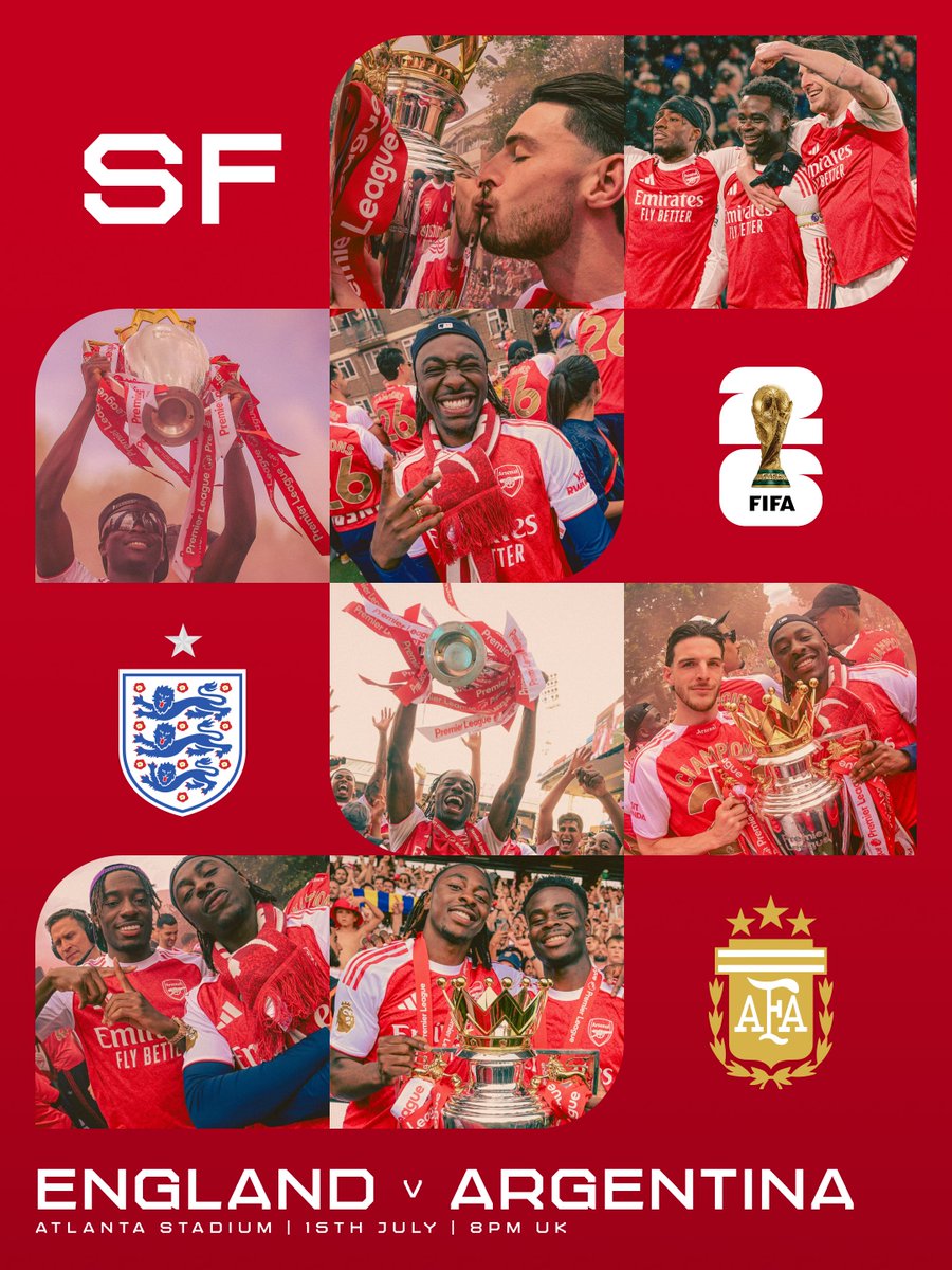 Arsenal's tweet photo. 🏴󠁧󠁢󠁥󠁮󠁧󠁿 England vs Argentina 🇦🇷

Wishing our four Gunners the best of luck tonight 👊 https://t.co/t1SSk51IjS