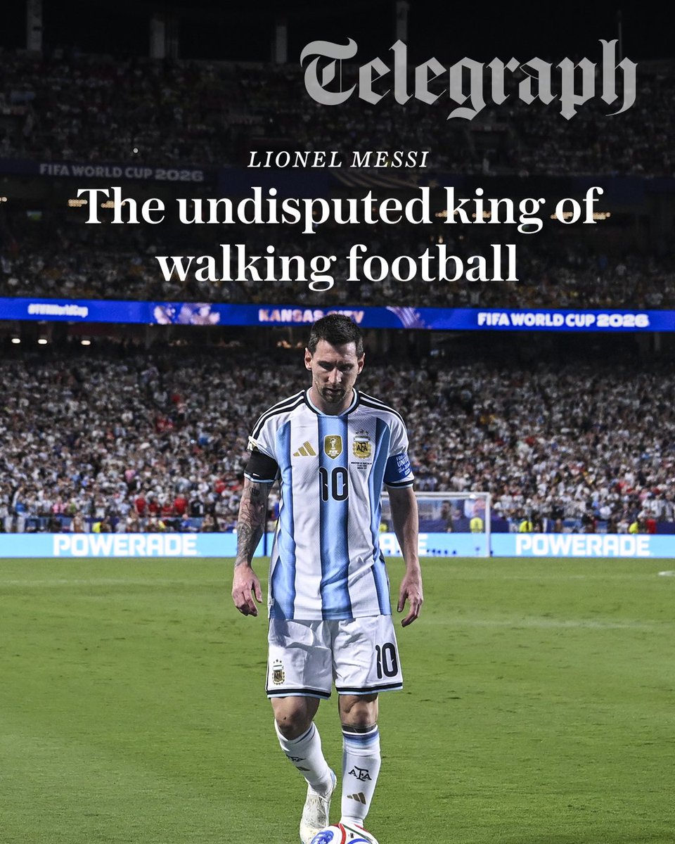 TeleFootball's tweet photo. Lionel Messi was already the world’s best dribbler, passer and finisher. These days, he is also football’s most effective walker. 

In 2026, Messi’s greatest superpower is perhaps his ability to conserve his energy and choose the right moments to attack. 

This is a footballer who plays the game in the briefest of bursts, while his team-mates sacrifice their own bodies in order to preserve the remaining energy in his.

Sam Dean looks at why walking is the secret to Lionel Messi's genius ⤵️
https://t.co/9efVDFVsNb