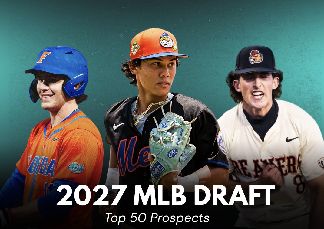 prospectporch's tweet photo. The 2026 MLB Draft is complete. Now it's time to look ahead…
 Our first ranking of the 2027 class is live. 50 players, comprehensive scouting reports for all of them. 

It looks like an exciting talent pool, with particular strengths in the high school shortstop and college pitching demographics.

Rankings: https://t.co/QBACExVqDI