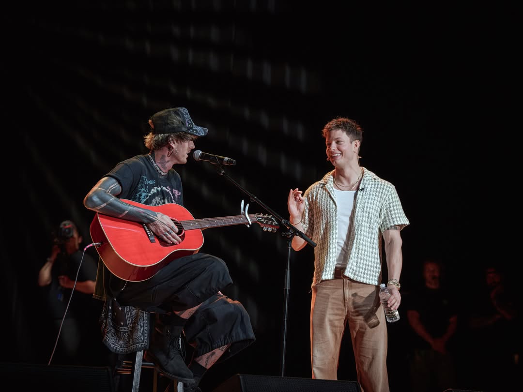 mgkmagic's tweet photo. mgk made a surprise appearance during Matt Rife's stand-up comedy show at The Greek Theatre in Los Angeles, California, on July 12, 2026
📸: bycesarmolina greek_theatre
#mgk #machinegunkelly #colsonbaker #mattrife @mattrife https://t.co/dvsqovGKST