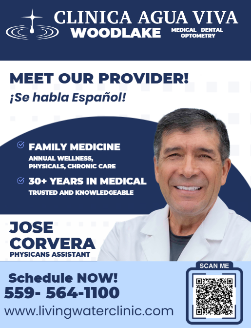 LW_Clinic's tweet photo. 💙 Your family’s health matters!

Jose Covera, PA, provides compassionate family medicine care at our Woodlake location.

📍 Woodlake
📅 Mondays &amp; Tuesdays | 8 AM–5 PM
📞 Schedule your appointment: (559) 564-1100

#livingwaterclinic #lovethroughhealthcare #familymedicine https://t.co/FhJDhDHFSu
