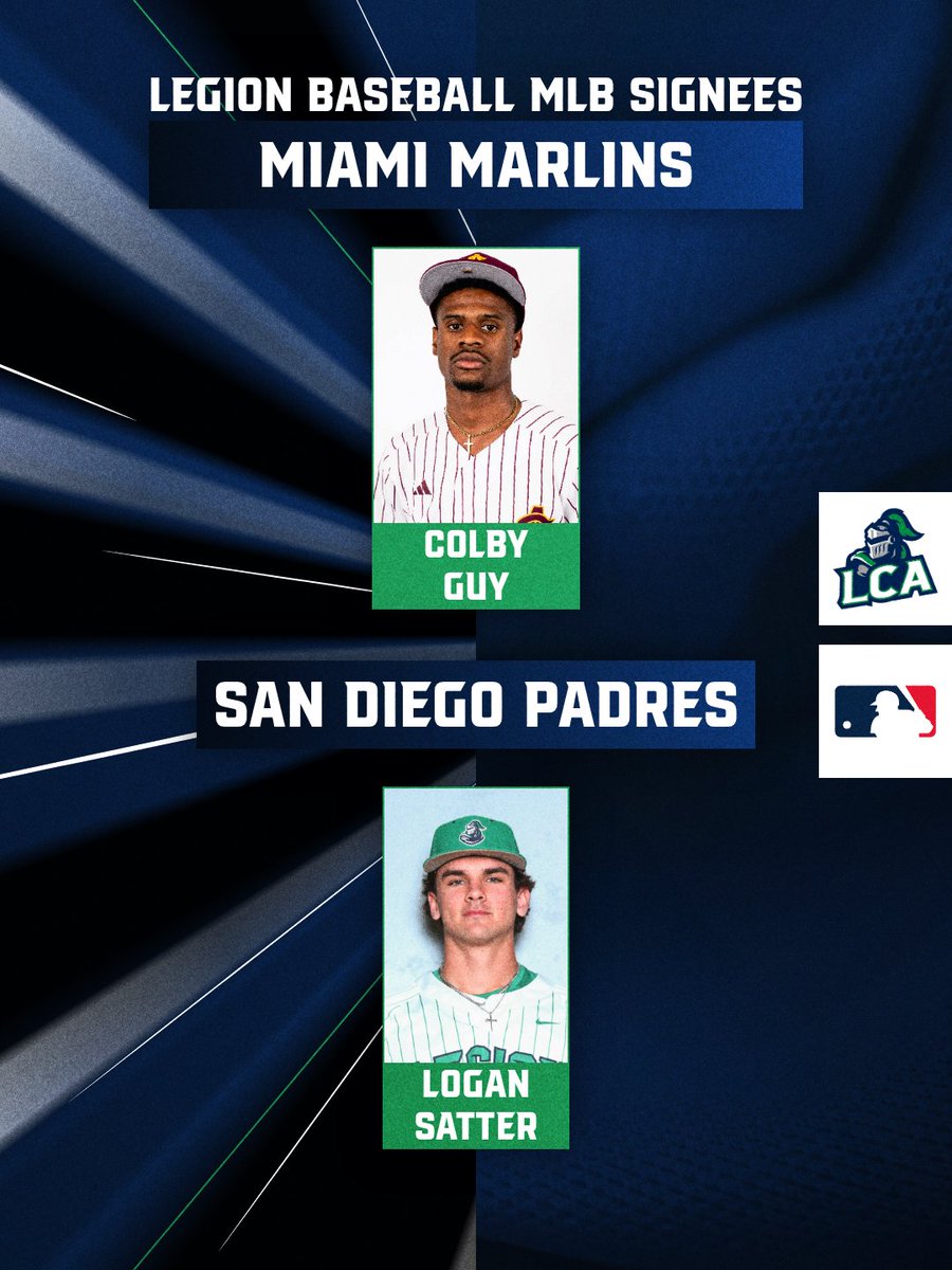 LegionLancer's tweet photo. Congratulations to Legion Baseball alumni Colby Guy ('21) and Logan Satter ('26) on signing with Major League Baseball organizations.

Your hard work, dedication, and commitment have earned you this opportunity. We are proud of you!

#LancerLegacy https://t.co/EBXU8CE6q8