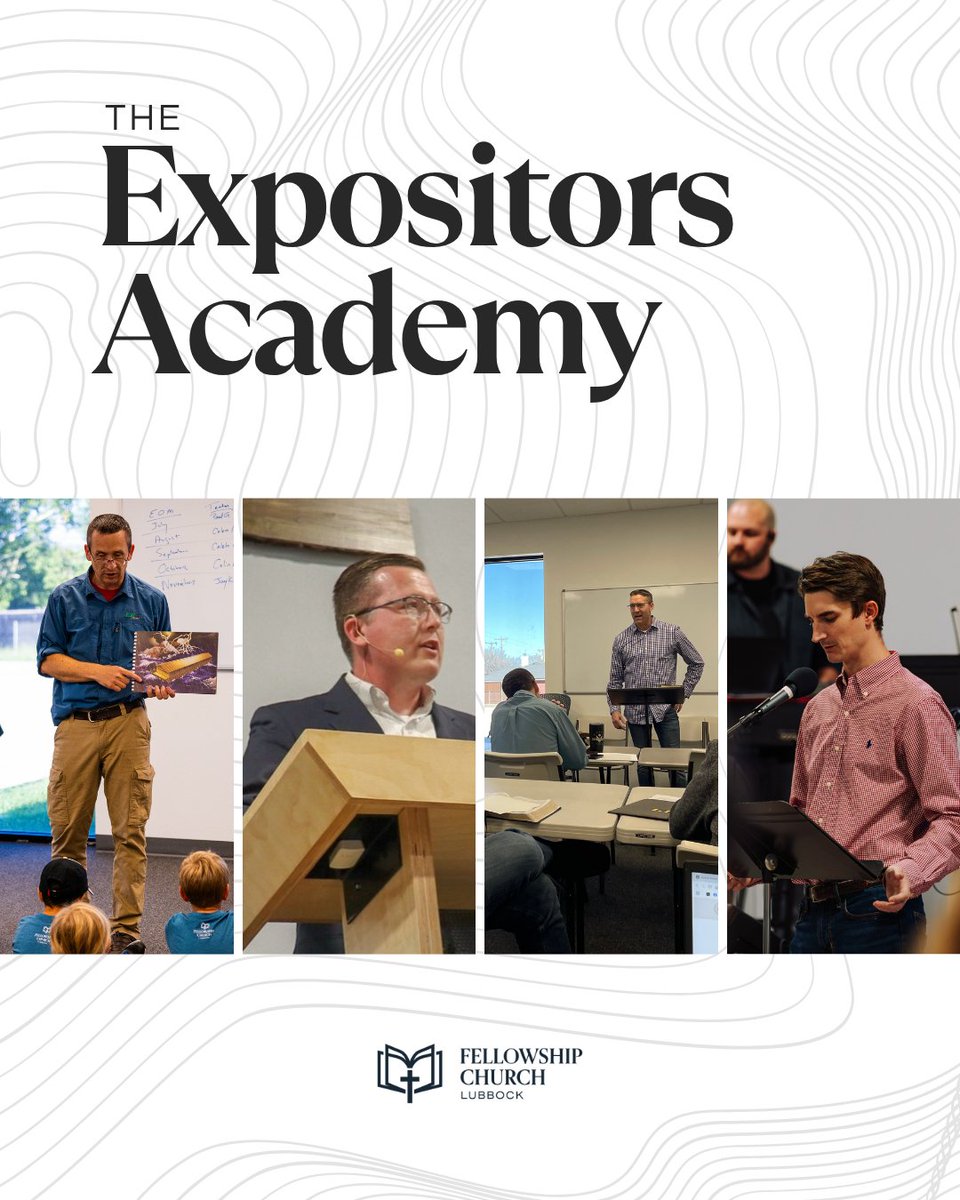 fellowshipCL's tweet photo. ๐The Expositors Academy at #FCLubbock is aimed at developing men who are both skilled in handling Godโs Word and shaped, in mind and soul, for Godโs glory and the good of Christโs body.
Next Meeting:
๐
Sunday, July 19
๐ 4:00-5:30 PM
๐ North 102 Classroom https://t.co/eG3JN2CK3g