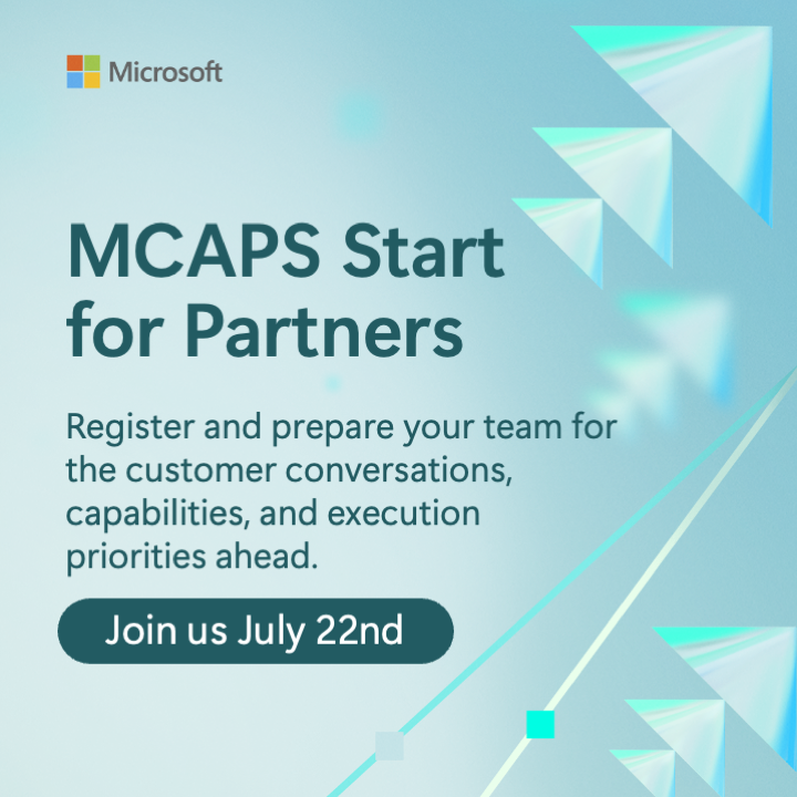 msPartner's tweet photo. It’s not too late to register for MCAPS Start for Partners.

Join us July 22 to align on FY27 priorities, customer opportunities, Microsoft investments, and partner growth motions.

Register now: https://t.co/o5kxmK1bZs
#MSPartner https://t.co/WXNzbyls67