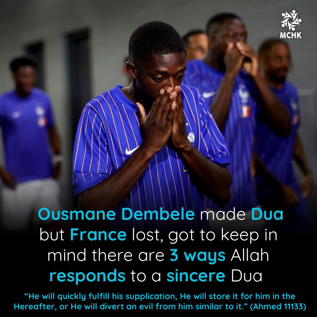muslimcouncilhk's tweet photo. Ousmane Dembele isn’t the only one who made Dua but didn’t get what he most likely asked for France at the World Cup. A Muslim asks, Allah responds in a way which is best. https://t.co/1c4Z8fZep9