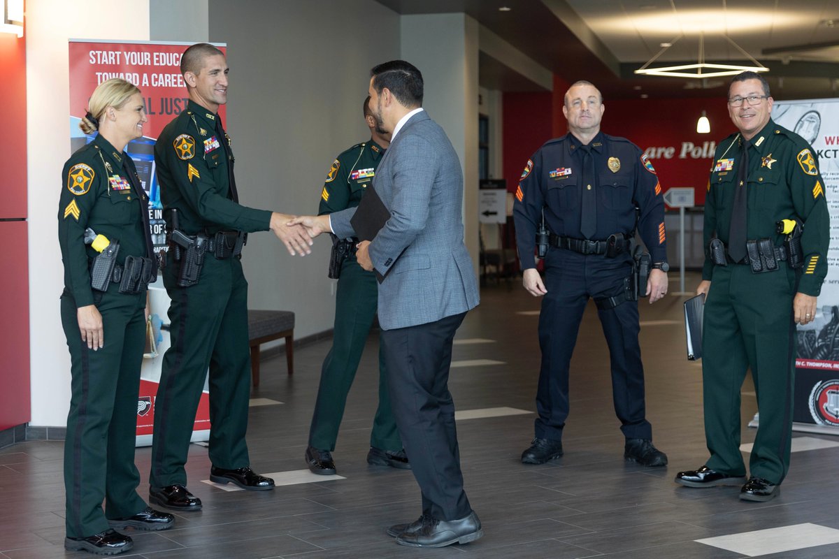 StasiKamoutsas's tweet photo. It was an honor to celebrate @PolkState's graduates from the Kenneth C. Thompson Institute of Public Safety's Law Enforcement Academy.

Thank you to @PolkCoSheriff Grady Judd for his partnership and trust in our College to produce highly skilled professionals who are dedicated to protecting our community.

Congratulations to our newest law enforcement officers. We are proud, #WeArePolk!