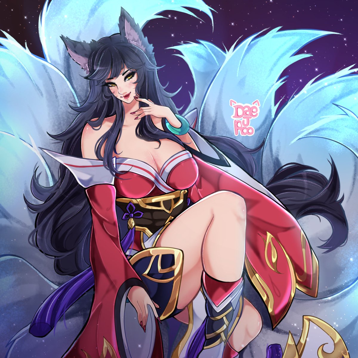 Daejroo_art's tweet photo. Unbound Ahri -TFT Fanart❤ She will finally be released!! 
#art #lol #ahri #TFT #unboundahri #fanart #leagueoflegends https://t.co/ryk85juxpL
