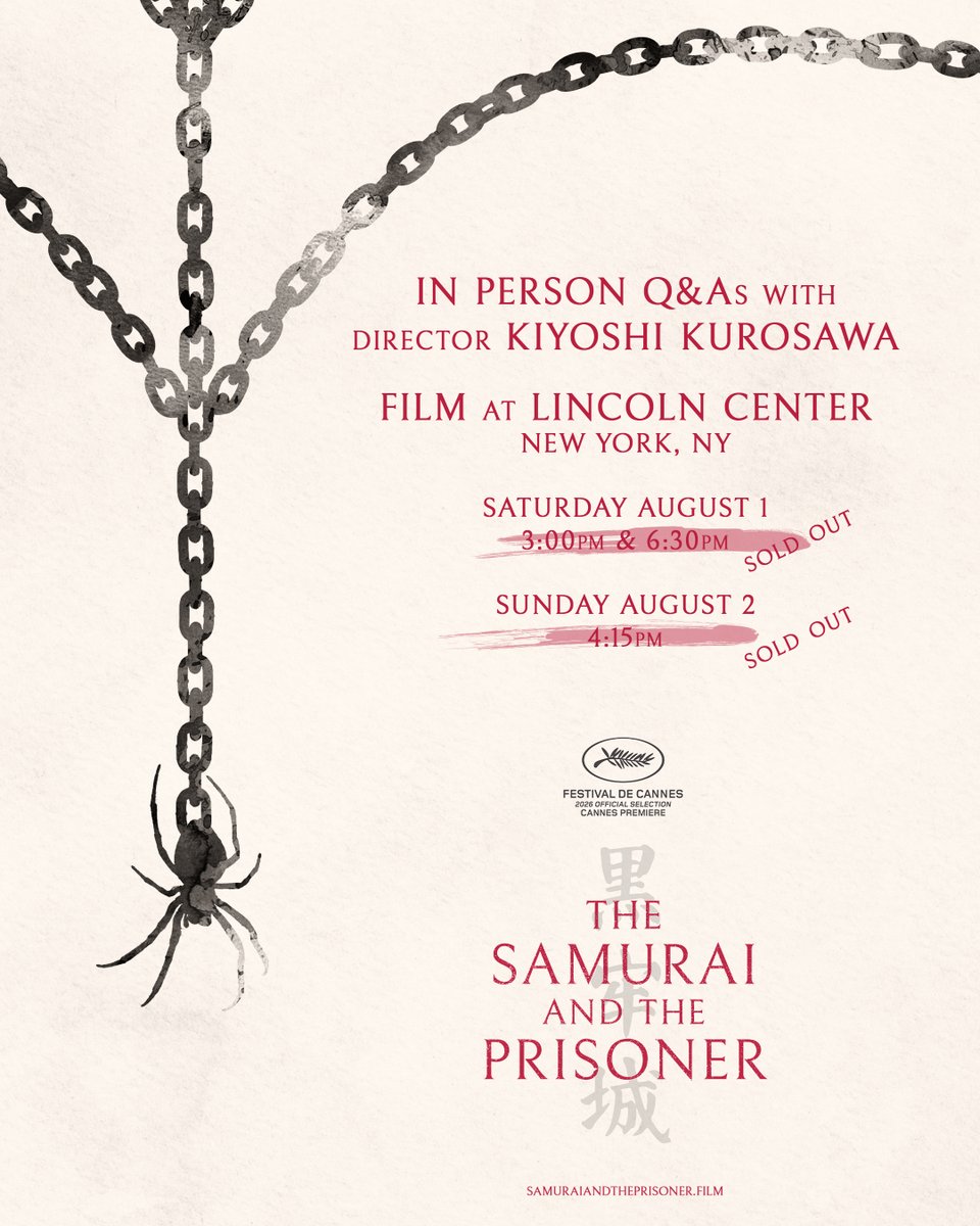 janusfilms's tweet photo. In person Q&amp;As with master director KIYOSHI KUROSAWA @IFCCenter &amp; @FilmLinc are selling fast! https://t.co/SS3XEL19jr