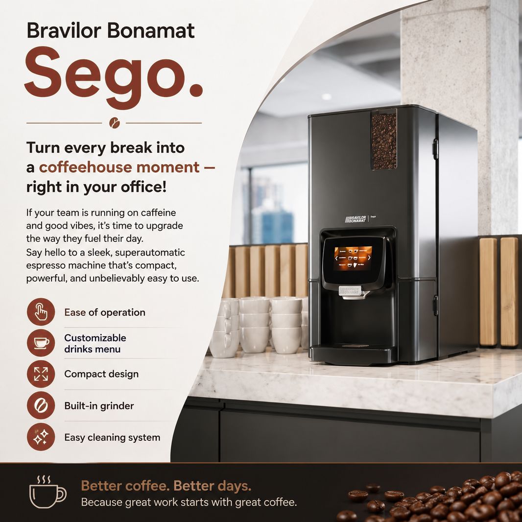 AllProBev's tweet photo. If you're ready to boost your workplace perks with a bean-to-cup experience that rivals your favorite café, the Bravilor Sego might be your office’s new best friend. 🚀 https://t.co/6E8cE4KtN7