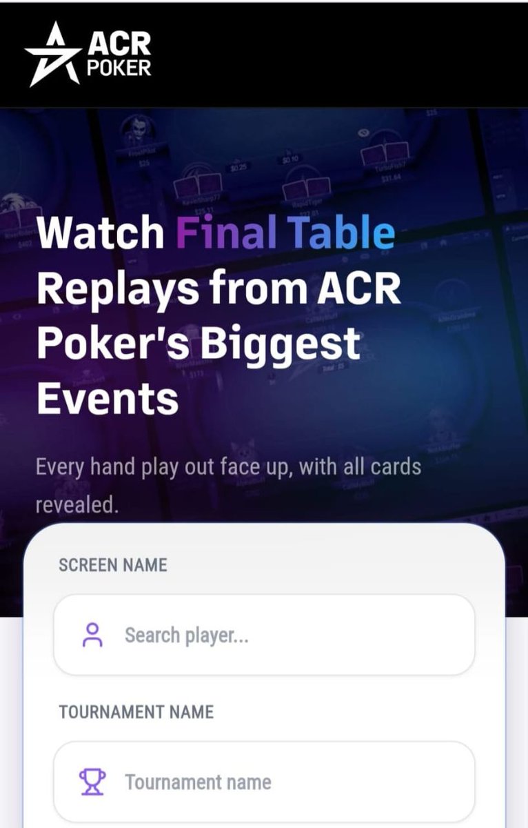 ACR_POKER's tweet photo. This is sucha game changer💥

Watch Final Table Replays from ACR Poker💰

Every hand played out, face up, with all cards revealed. (Link in comments)👇 https://t.co/NZszuzOf5R
