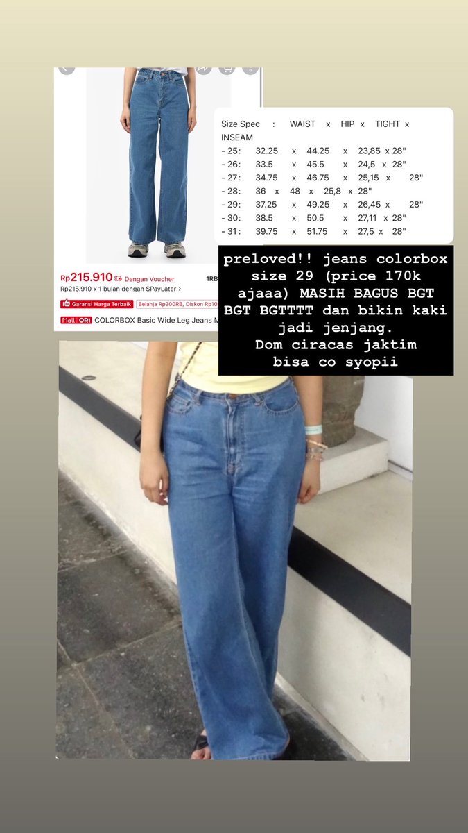 safetyindz's tweet photo. hi hii aku ada preloved beberapaa top &amp; ada jeans MASII BAGUS BGT BGT BGTTTTT yg beberapa masii bisa negoo sung dm ajaaah bisa co syopii jg yaaach love it https://t.co/PoRiBPjEb5