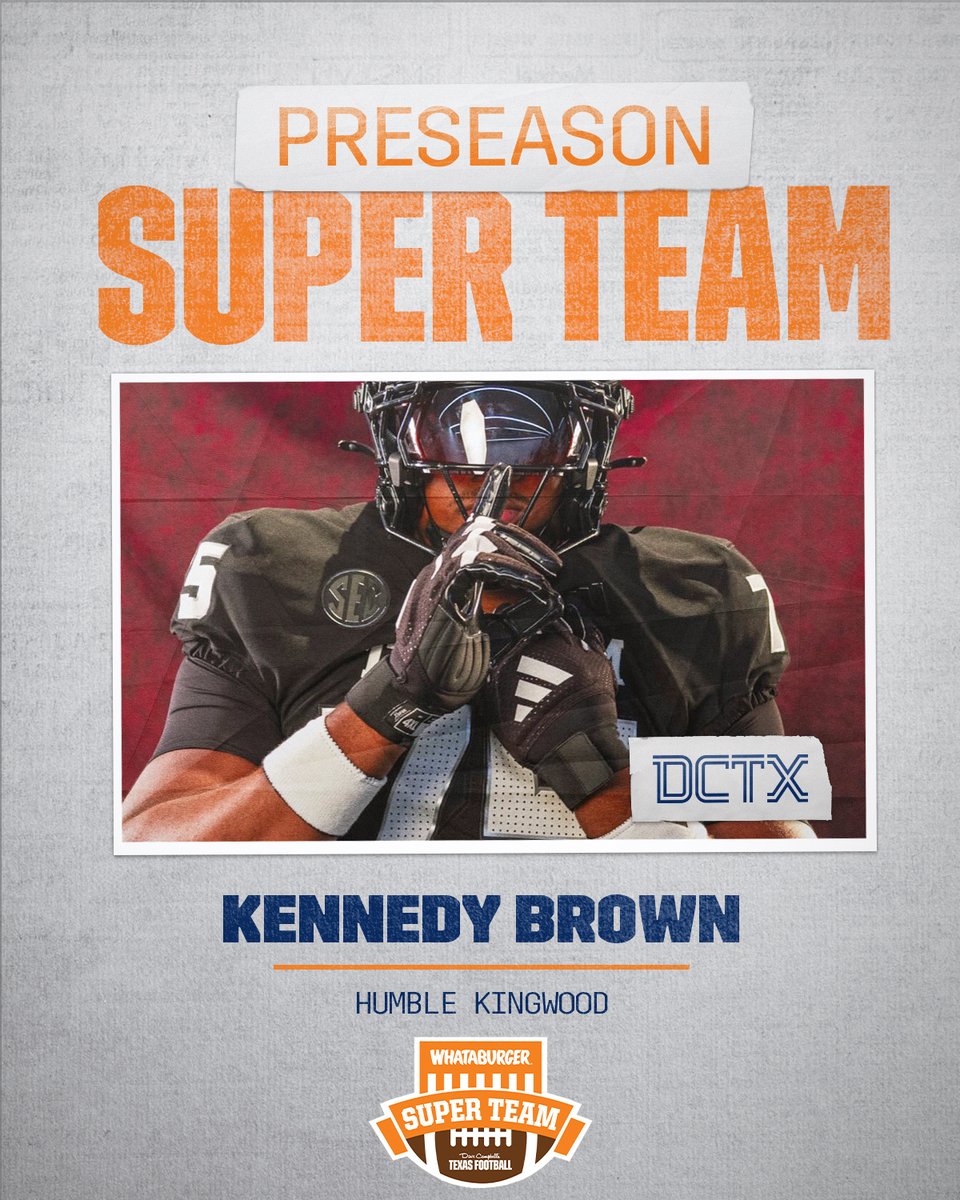 GPowersScout's tweet photo. Humble Kingwood OL Kennedy Brown (@Kennedybrown75) has been named to the 2026 Preseason 𝔻ℂ𝕋𝕏 + 𝕎𝕙𝕒𝕥𝕒𝕓𝕦𝕣𝕘𝕖𝕣 𝕊𝕦𝕡𝕖𝕣 𝕋𝕖𝕒𝕞!

Brown is committed to Texas A&M.

@KHSMustangFBall | @dctf | #TXHSFB | #GigEm | @WhataSuperTeam 

Super Team Offense: https://t.co/xhlp8OpL5F