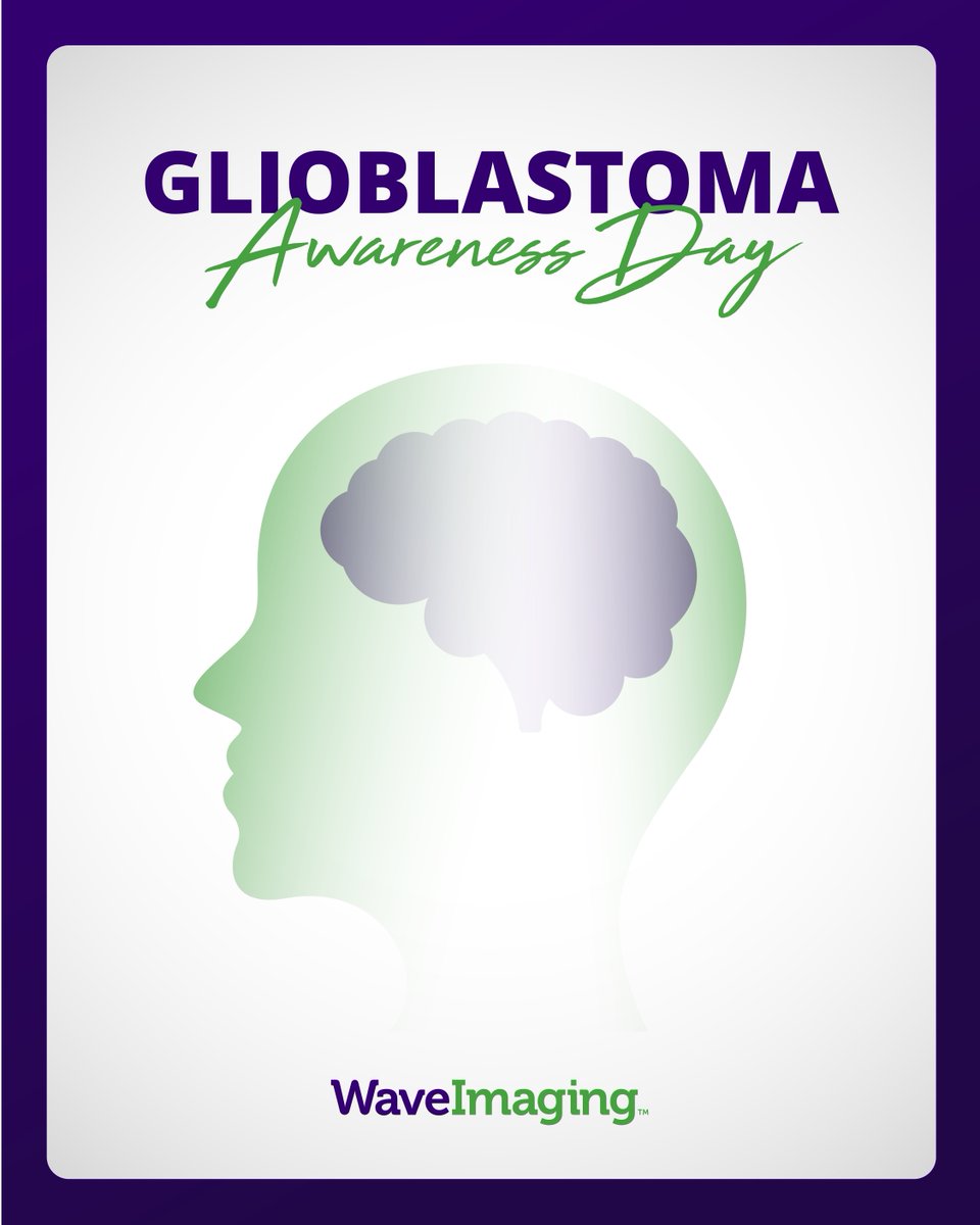 WaveImaging's tweet photo. On Glioblastoma Awareness Day, we want to remind you how important early detection is. Imaging can catch things early so treatment can start sooner. Taking care of your health is the first step!

https://t.co/u72hzWN8HE https://t.co/fv6Q2aV7yf