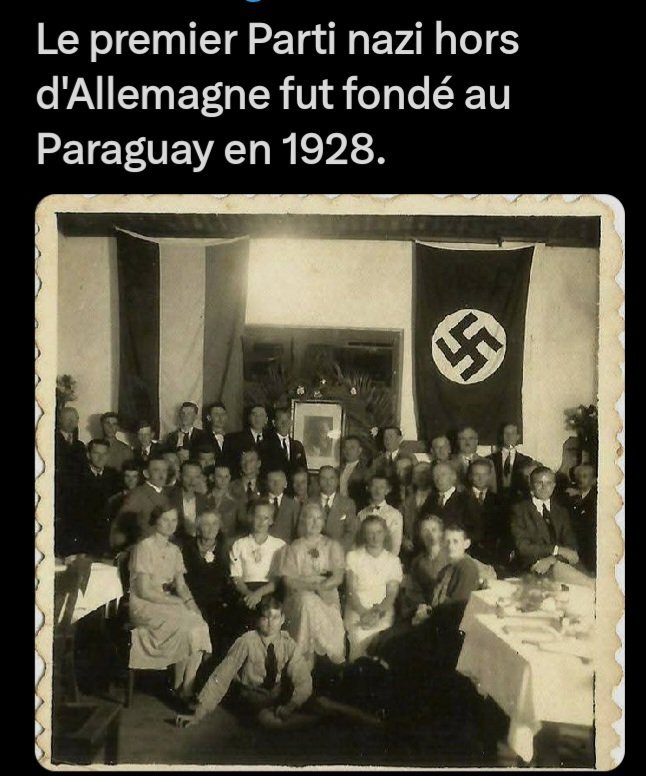 MyriamCor's tweet photo. @SingerSports Dans l'Histoire, on retient que le Paraguay a créé le premier parti nazi d'Amérique latine en 1928 et que le Paraguay n'a ni eau potable, ni services publics, ni élus non corrompus 💅🏻
Vive la France 🇨🇵 https://t.co/Im9O3OHBqI