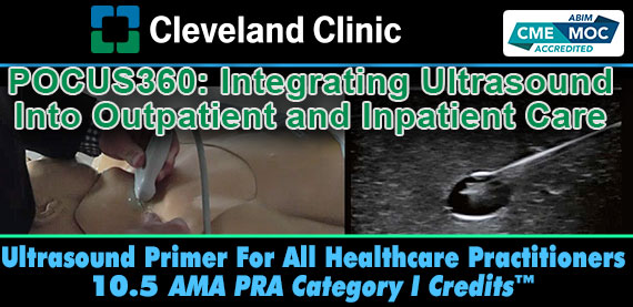 MeetingsByMail's tweet photo. Just released &amp; NOW STREAMING: @ClevelandClinic  POCUS360:  Integrating Ultrasound Into Outpatient &amp; Inpatient Care showcases current state-of-the-art techniques utilizing ultrasound for diagnosis &amp; guiding procedures in all settings. See it here: https://t.co/faP6ON62Xc See less https://t.co/B2H4Ymsiy1