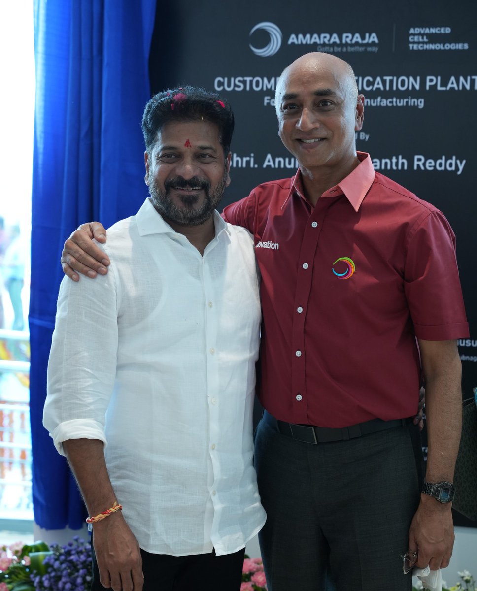 JayGalla's tweet photo. Our Customer Qualification Plant (CQP), inaugurated today by Hon'ble CM of Telangana Shri A. Revanth Reddy garu (@revanth_anumula) is a critical bridge between innovation and manufacturing, ensuring world-class quality, safety and reliability. With this milestone, Amara Raja takes another significant step towards building India’s advanced battery manufacturing capabilities and supporting the nation’s clean energy ambitions.

#AmaraRaja #BatteryTechnology #EnergyTransition #MakeInIndia #LithiumIon #CleanEnergy #AdvancedManufacturing