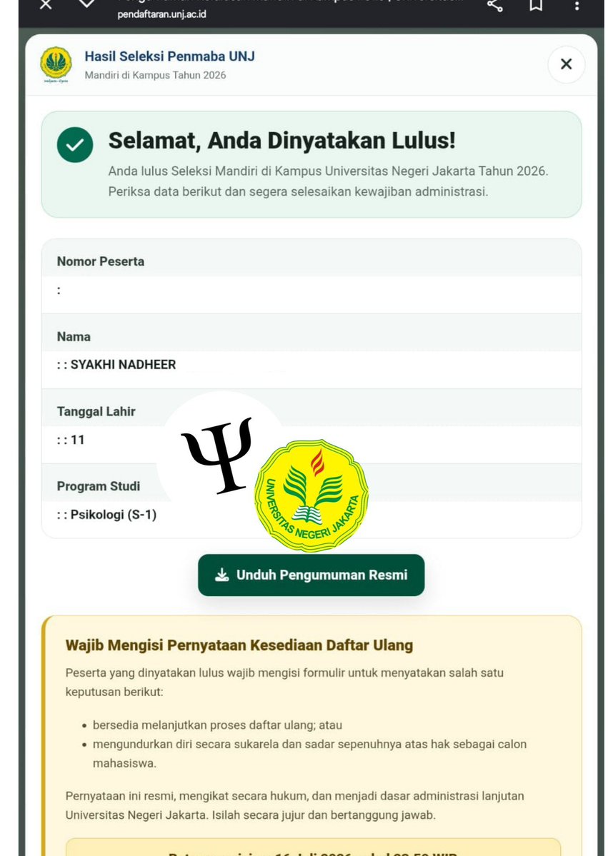 poemeries's tweet photo. aku 😭 lolos 😭 psiko unj 😭
terimakasih 😭 ya Allah 😭 https://t.co/X0luzpJHZy