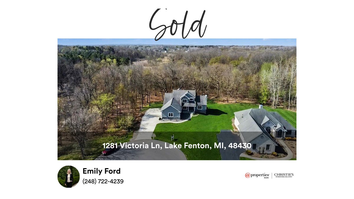 emford79's tweet photo. 🛌 4 🛀 5 🚘 4
📍 1281 Victoria Ln, Lake Fenton, MI, 48430

My latest sale on RateMyAgent.
MLS License 6501294606
https://t.co/A7sRUdXrsl

...
#emilysells #soldbyemilyford #ratemyagent #atpropertiesrealestate https://t.co/z2BW5oj9Vz