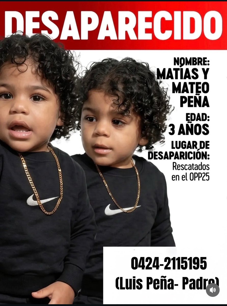 MartaEscalona65's tweet photo. Deseamos que cada persona desaparecida vuelva con su familia. Sabemos que hay muchos más. 
#MatiasyMateo #Desaparecidos 
#NoALaVentaDeNiños https://t.co/vAk33so1jO