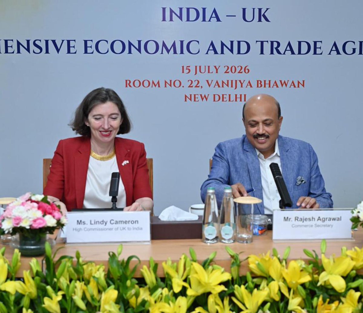 RajeshAgrawal94's tweet photo. The India–UK Comprehensive Economic and Trade Agreement (CETA) marks the beginning of a new chapter in the economic partnership between India and the United Kingdom.

As two major and complementary economies, India and the UK have laid the foundation for a stronger and more dynamic partnership. The encouraging response from industry on the first day, with several export consignments moving under CETA across sectors, reflects the readiness of Indian businesses to leverage the opportunities created by the Agreement. 

The focus now is on ensuring effective implementation so that these opportunities translate into greater trade, stronger business partnerships, increased employment and sustained economic growth for both countries.

#IndiaUKCETA @PIB_India @APEDADOC @MPEDACOCHIN @TexprocilIndia @eepcindia @GJEPCIndia @cle_India @DoC_GoI