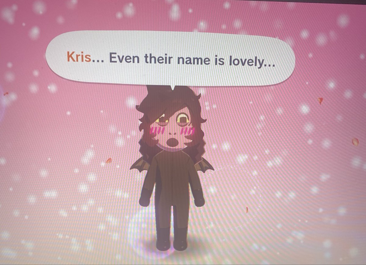 nillbun's tweet photo. SHE WAS LITERALLY JUST CREATED I MADE THEM TALK TO HER AND SHE FELL IN LOVE HELLO SHES LIKR A MINUTE OLD BRUH!!! #Krusie #tomodachi #deltaruneㅤㅤㅤ https://t.co/UoQOyN7gyS