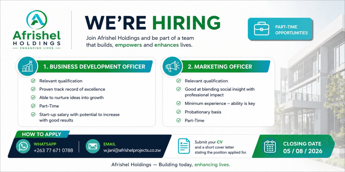_Afrishel_'s tweet photo. Follow &amp; Apply
#Vacancies 
#allthebest https://t.co/wasOQUgu0X