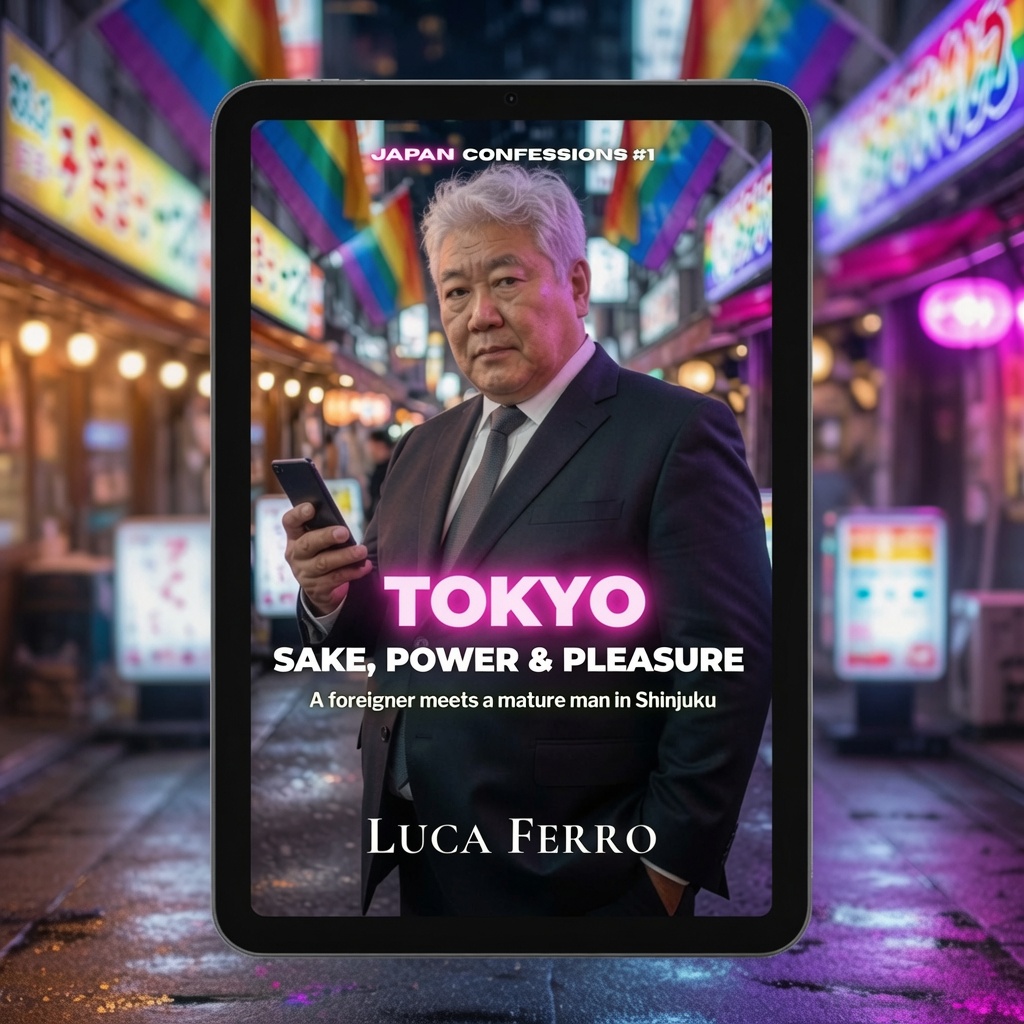 TheDarkDenTales's tweet photo. First night in Ni-chome.  
A foreigner meets a mature, dominant Japanese bear who eats his ass, fucks his throat, and ends up filling him deep.  
Raw, detailed, and very intense.  
Tokyo: Sake, Power and Pleasure
First story in the *Japan Confessions* series  → 
https://t.co/Vwg5NSRL6c  

#MMRomance #GayErotica #MatureMen #MMShortStory