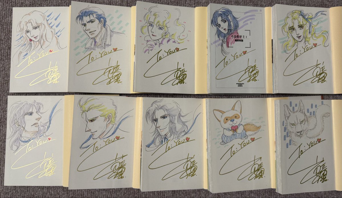 udoshinohara's tweet photo. せめてサイン絵でお楽しみください
久しぶりに描いたキャラばかりで私も懐かしかったです https://t.co/aVPBPJDSXC