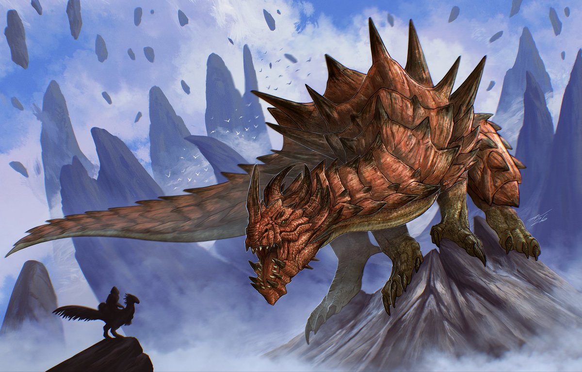 AdamWorks4's tweet photo. Lao-Shan Lung, the old mountain dragon, arriving at Wilds #MonsterHunter #モンハン https://t.co/b8fq64AFfa