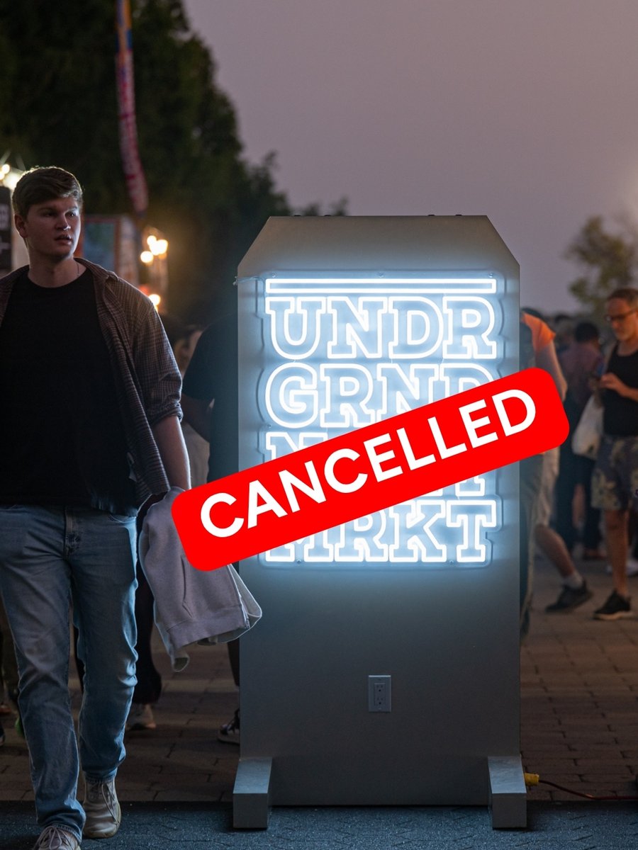 WaterfrontBIA's tweet photo. Due to the air quality, the Underground Night Market has been cancelled today, July 15, 2026.

The health and safety of attendees and staff remain our top priority. https://t.co/7uOGdg7B1q