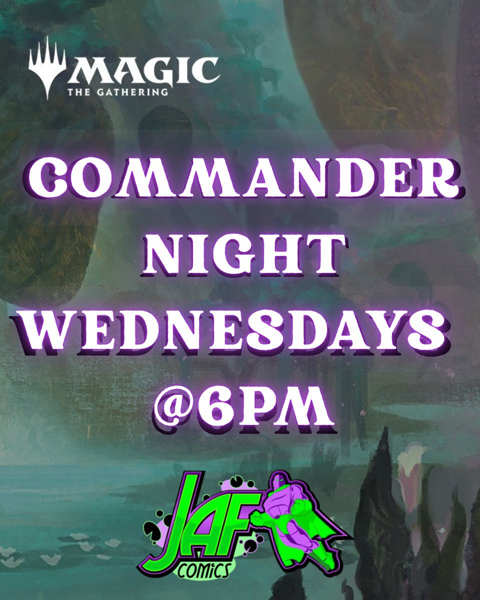 JAFComics's tweet photo. 🧙♂️ MTG Commander Night 🧙♂️
Wednesdays @ 6PM | 📍 JAF Comics
Big plays, wild combos, and good table talk—Commander is on. 🎴
👉 Tag your playgroup. 👥
#MTG #Commander #MTGCommander #JAFComics #LocalGameStore #BethlehemPA #LehighValley #MagicTheGathering #CommanderNight https://t.co/Rl7xuOILMg