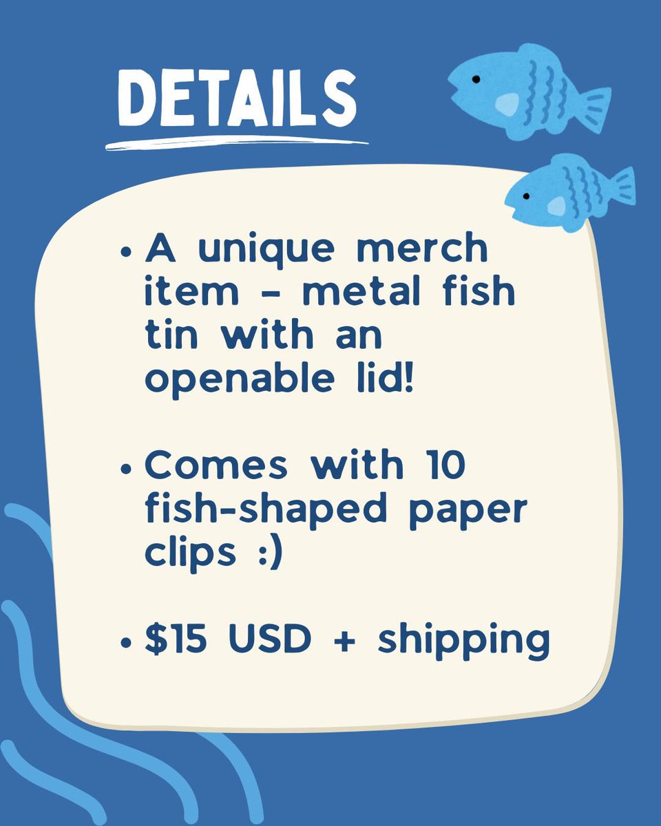 desm_doodle's tweet photo. i come to you with another preorder…my personal favorite product, fish tins! can’t guarantee there’ll be leftovers, so get em while you can :)
l!nk to sh0p in replies!
#flins #illuga #genshin #genshinimpact #faelight https://t.co/2onGneLTSO