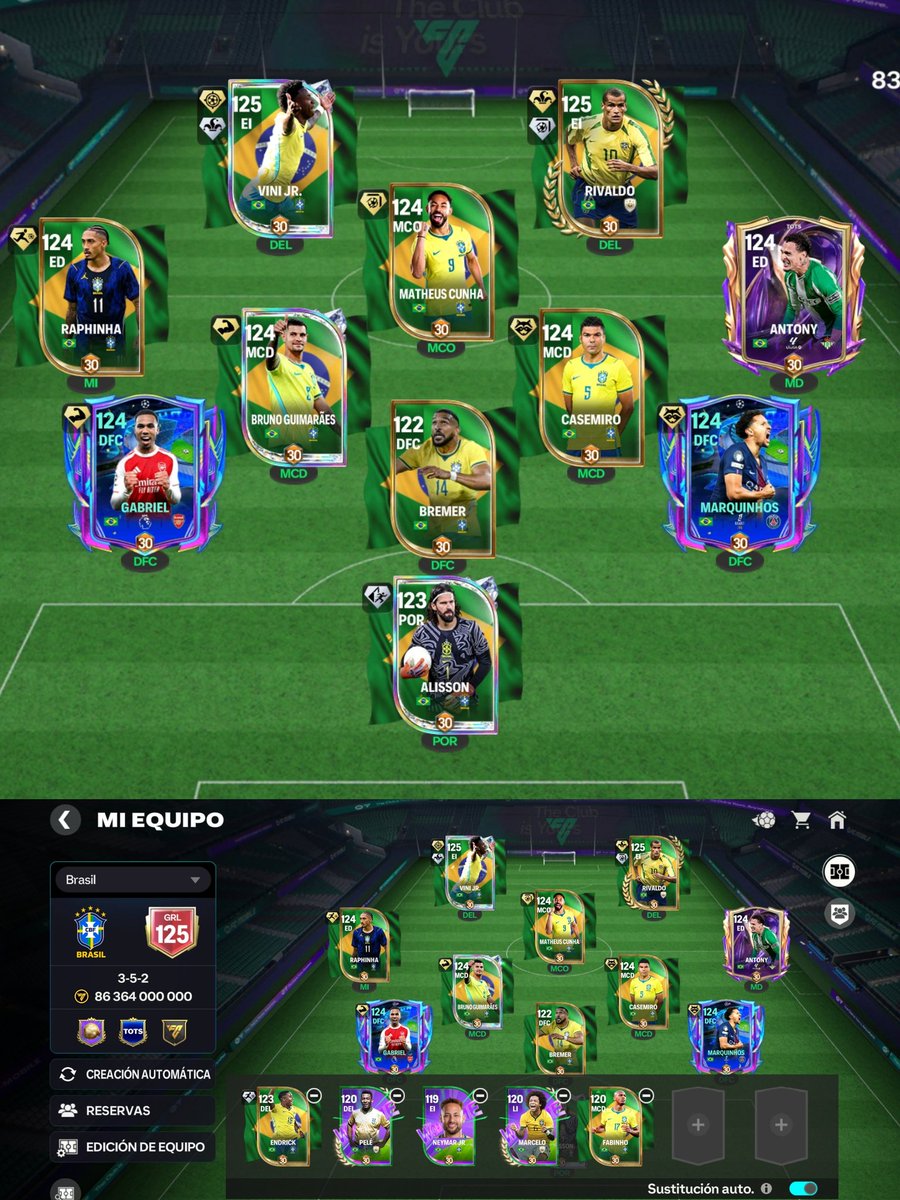 JavierGFifaAle's tweet photo. Desde que arrancó el mundial he estado creando este nuevo proyecto y al fin lo terminé 🔥🔥🔥.Full Brasil 🇧🇷 F2P. Sacrifiqué toda mi otra plantilla en fragmentos y este fue el resultado. Que tal está? @99rkreddy @DIOCFC_PAT0OO @FirstHalfYT @legas1710 @tutiofifa @JONALDINHOtm https://t.co/4Yn5spHp1o